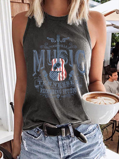 Retro Nashville Music Tennessee Recording Studio Print Vest