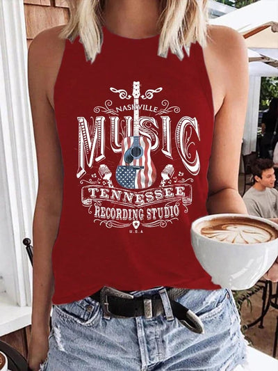 Retro Nashville Music Tennessee Recording Studio Print Vest