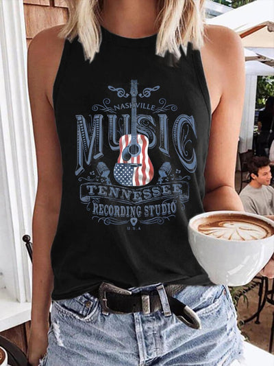 Retro Nashville Music Tennessee Recording Studio Print Vest