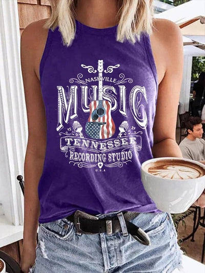 Retro Nashville Music Tennessee Recording Studio Print Vest