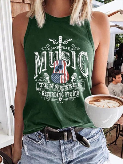 Retro Nashville Music Tennessee Recording Studio Print Vest