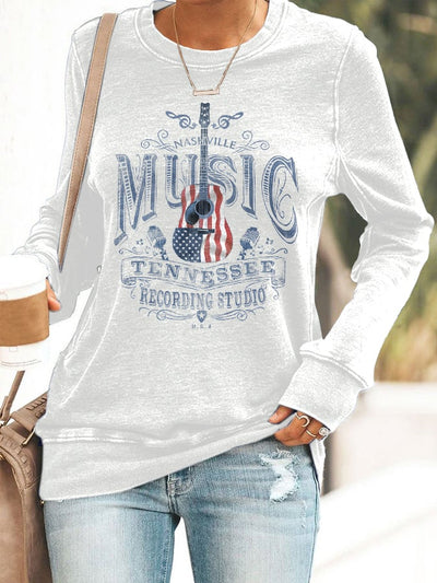 Retro Nashville Music Tennessee Recording Studio Print Sweatshirt