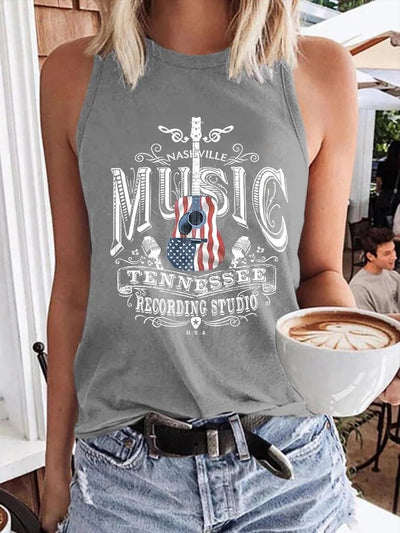 Retro Nashville Music Tennessee Recording Studio Print Vest