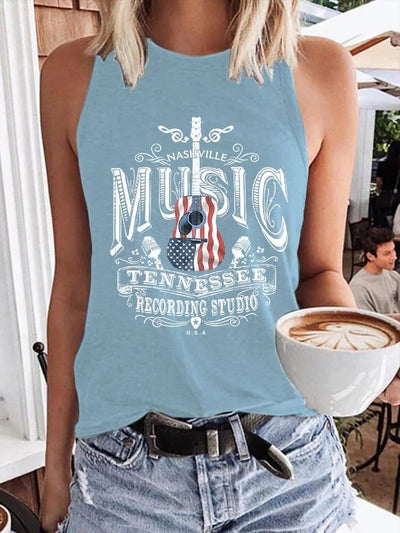 Retro Nashville Music Tennessee Recording Studio Print Vest